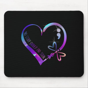 Suicide Awareness Ribbon Mental Health Positive Mouse Pad