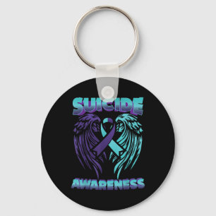 Suicide Awareness Ribbon Wings Suicide Prevention Key Ring