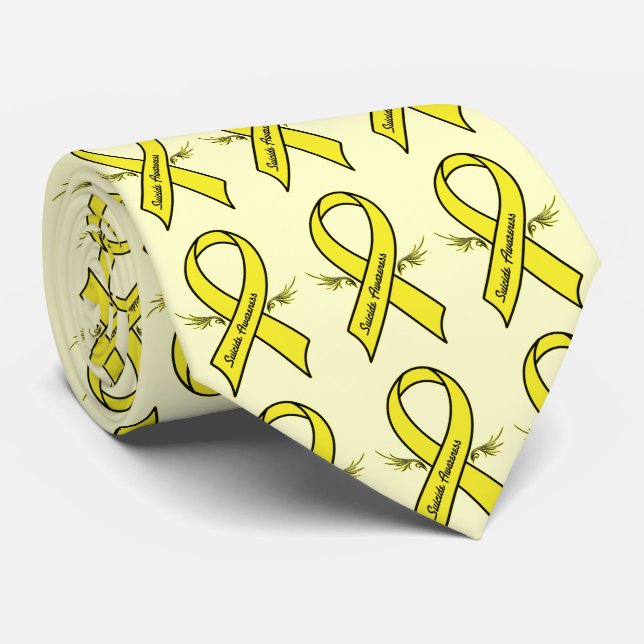 Suicide Awareness Ribbon with Wings Tie (Rolled)