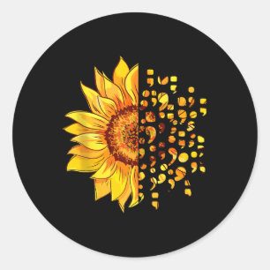 Suicide Awareness Semicolon Depression Mental Heal Classic Round Sticker
