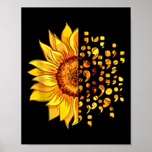 Suicide Awareness Semicolon Depression Mental Heal Poster