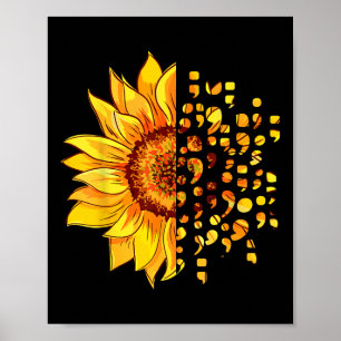 Suicide Awareness Semicolon Depression Mental Heal Poster