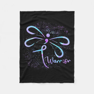 Suicide Awareness Semicolon Dragonfly Mental Healt Fleece Blanket