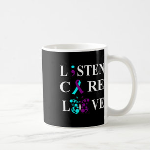 Suicide Awareness Semicolon Purple Teal Ribbon Gif Coffee Mug