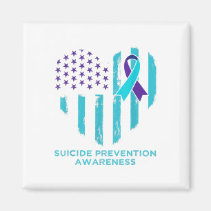 Suicide Awareness Shirt American Flag Ribbon Menta Magnet