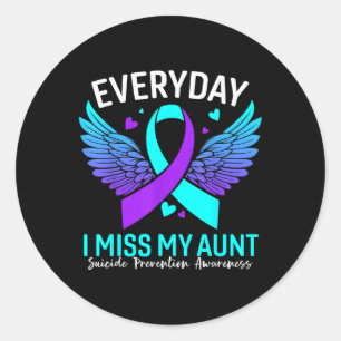 Suicide Awareness Shirt Aunt Suicide Prevention Classic Round Sticker