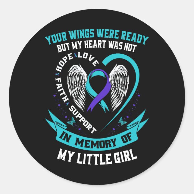 Suicide Awareness Shirt Daughter Little Girl Preve Classic Round Sticker (Front)