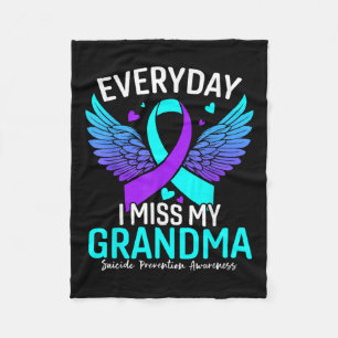 Suicide Awareness Shirt Grandma Suicide Fleece Blanket