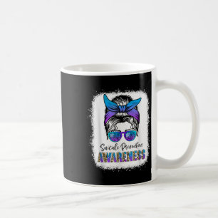 Suicide Awareness Shirt Messy Bun Hair Suicide Coffee Mug