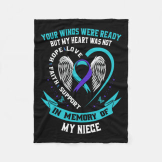 Suicide Awareness Shirt Niece Aunt Uncle Preventio Fleece Blanket
