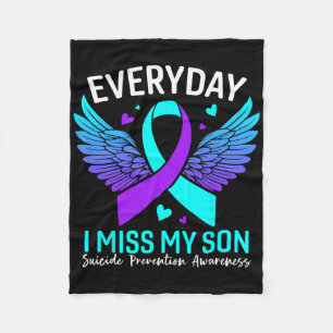 Suicide Awareness Shirt Son Suicide Prevention Awa Fleece Blanket