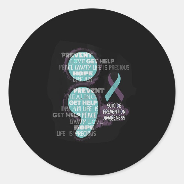 Suicide Awareness Shirt Suicide Prevention Semicol Classic Round Sticker (Front)