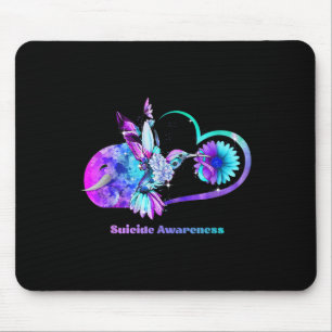 Suicide Awareness Shirt Sunflower Heart Purple Mouse Pad