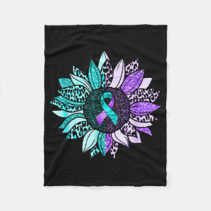 Suicide Awareness Shirt Sunflower Suicide Preventi Fleece Blanket