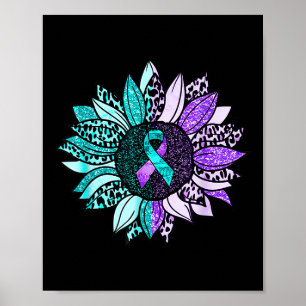 Suicide Awareness Shirt Sunflower Suicide Preventi Poster