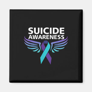 Suicide Awareness Shirt Wings And Ribbon Suicide Magnet