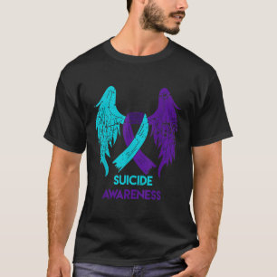 Suicide Awareness Shirt Wings And Ribbon Teal And