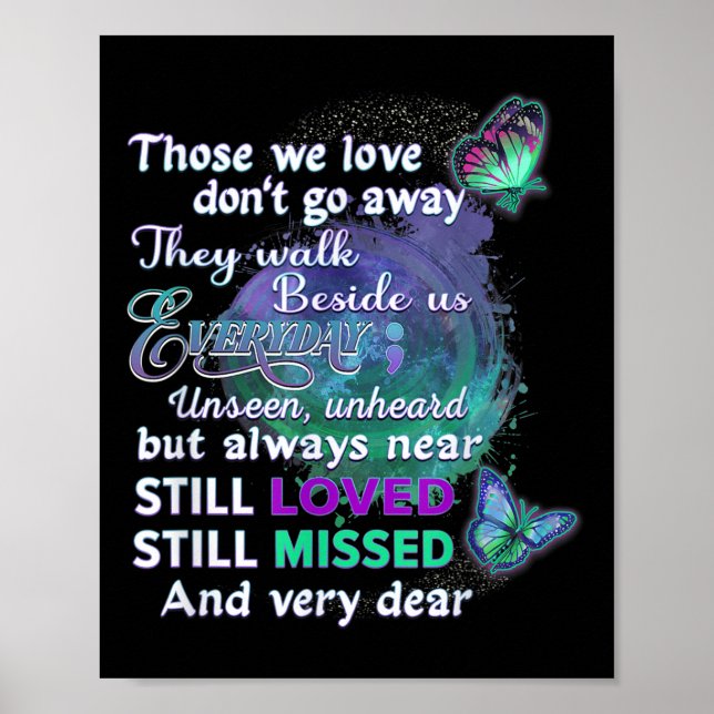 Suicide Awareness Shirts Women Those We Love Dont Poster (Front)