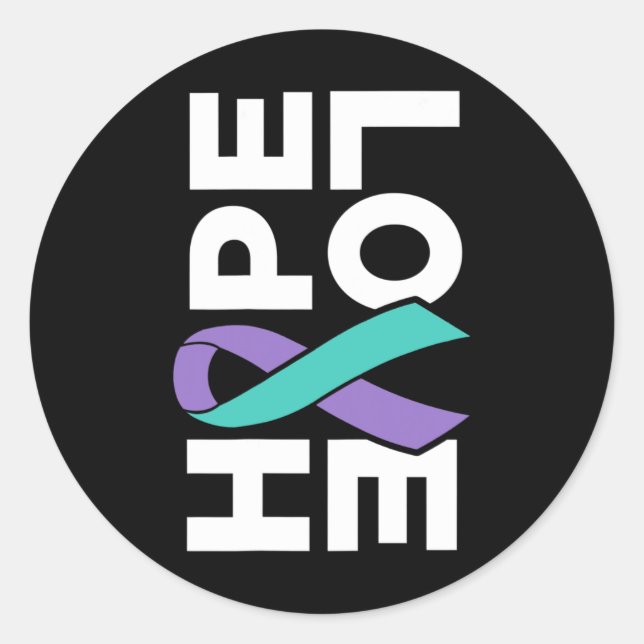 Suicide Awareness - Sideways Hope Love Prevention  Classic Round Sticker (Front)