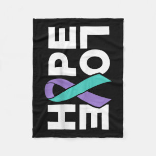 Suicide Awareness - Sideways Hope Love Prevention Fleece Blanket