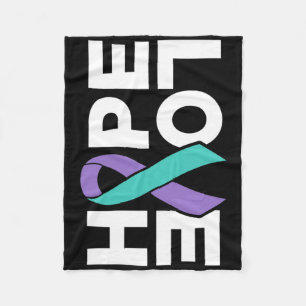 Suicide Awareness - Sideways Hope Love Prevention Fleece Blanket