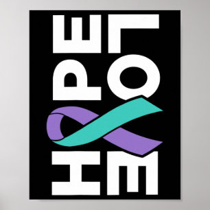 Suicide Awareness - Sideways Hope Love Prevention  Poster