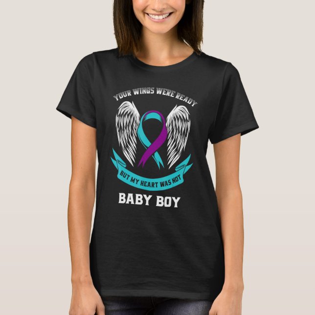 Suicide Awareness Son Baby Boy Teal And Purple In  T-Shirt (Front)