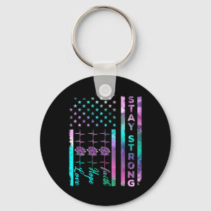 Suicide Awareness Stay Strong Us American Distress Key Ring