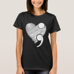 Suicide Awareness - Suicide Prevention Heart Semic T-Shirt