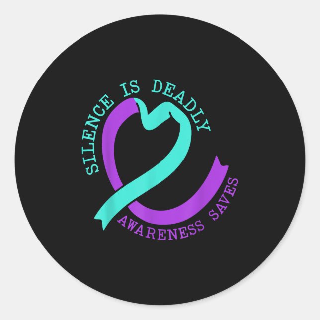Suicide Awareness Suicide Prevention Suprt Survivo Classic Round Sticker (Front)