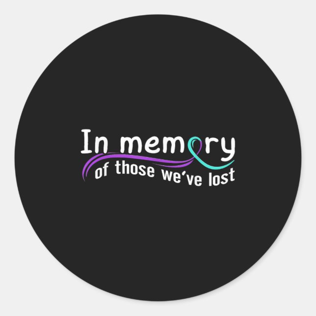 Suicide Awareness Suicide Prevention Suprt Survivo Classic Round Sticker (Front)