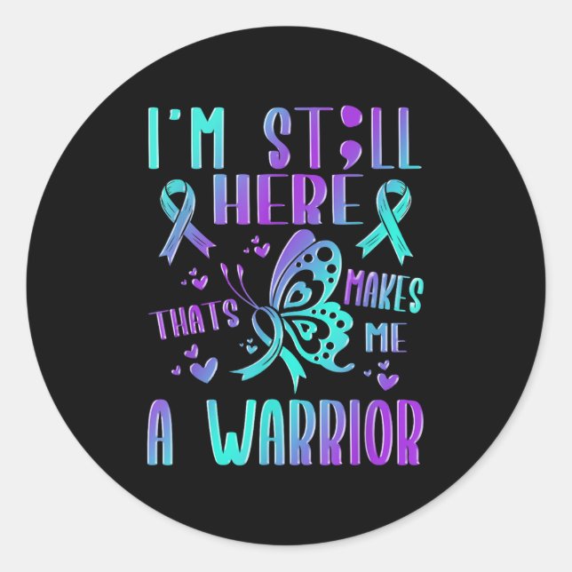 Suicide Awareness Suicide Prevention Suprt Survivo Classic Round Sticker (Front)