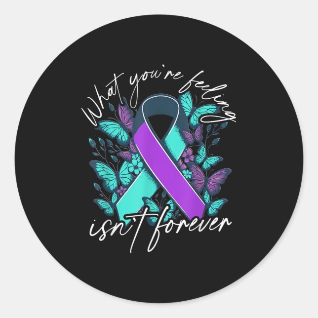 Suicide Awareness Suicide Prevention Suprt Survivo Classic Round Sticker (Front)