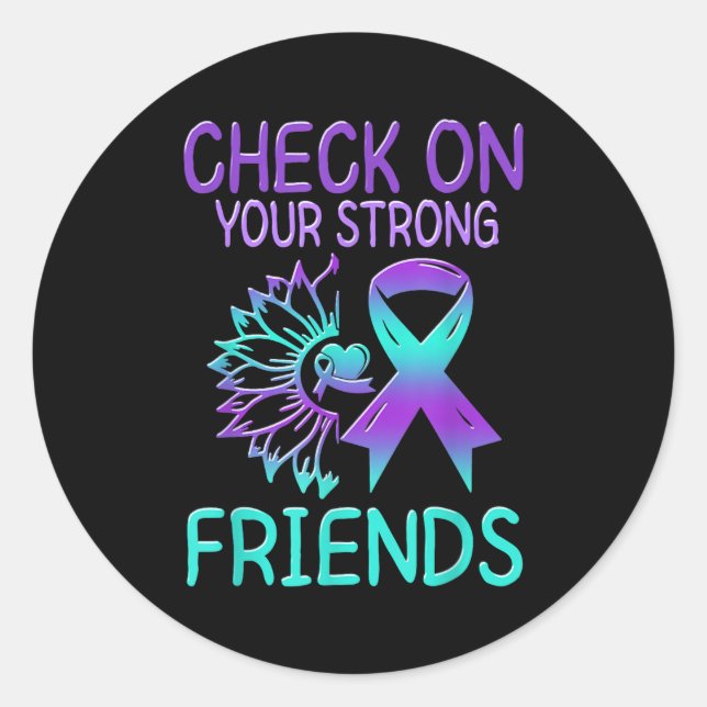Suicide Awareness Suicide Prevention Suprt Survivo Classic Round Sticker (Front)