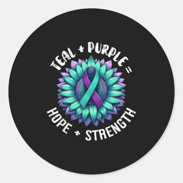 Suicide Awareness Suicide Prevention Suprt Survivo Classic Round Sticker (Front)