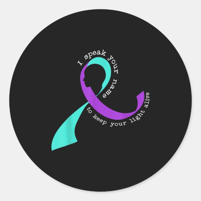 Suicide Awareness Suicide Prevention Suprt Survivo Classic Round Sticker (Front)