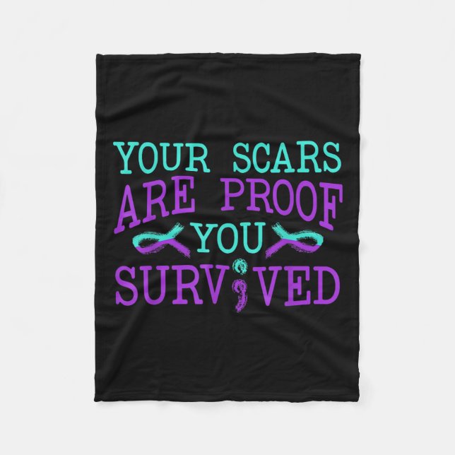 Suicide Awareness Suicide Prevention Suprt Survivo Fleece Blanket (Front)