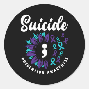 Suicide Awareness Support Suicide Prevention Aware Classic Round Sticker