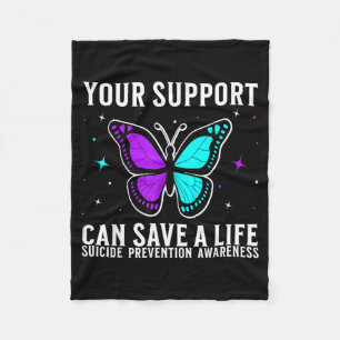 Suicide Awareness Support Suicide Prevention Fleece Blanket
