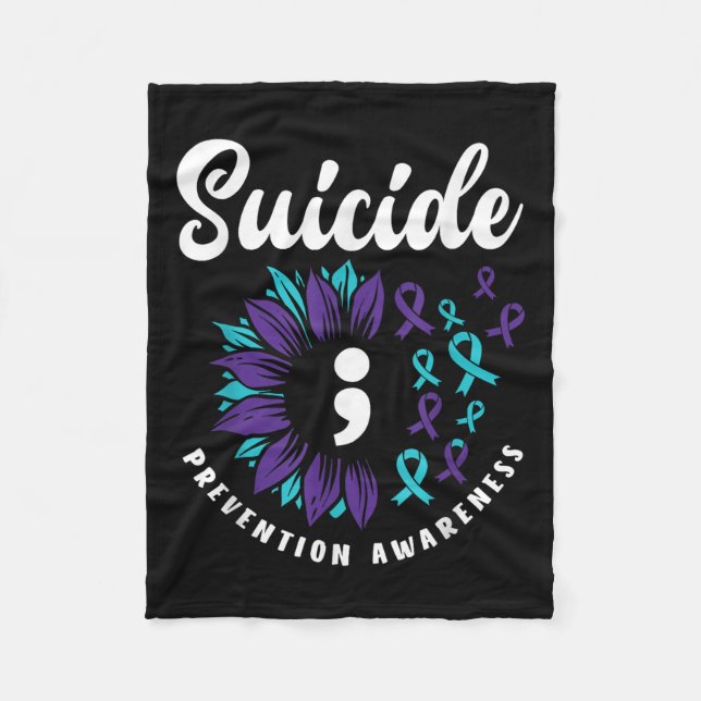 Suicide Awareness Support Suicide Prevention Fleece Blanket (Front)
