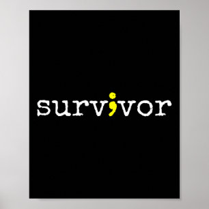 Suicide Awareness Support Symbol Recovery Survivor Poster