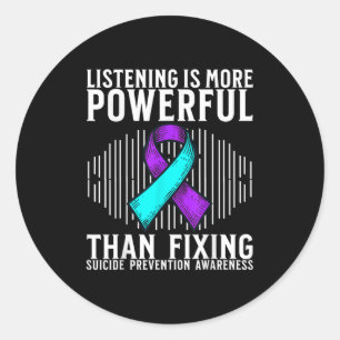 Suicide Awareness Suprt Suicide Prevention Awarene Classic Round Sticker