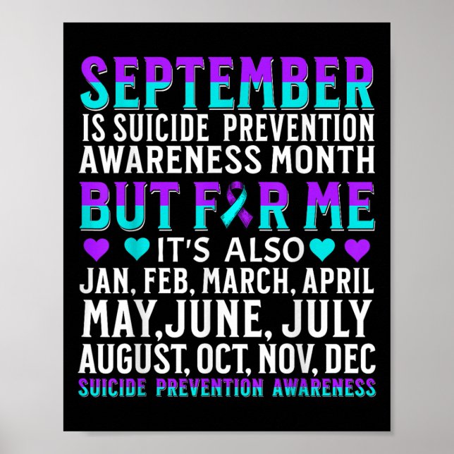 Suicide Awareness Suprt Suicide Prevention Awarene Poster (Front)