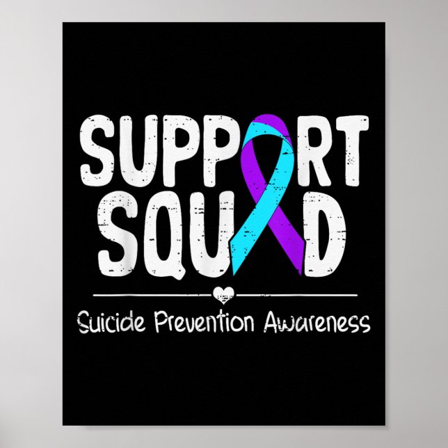 Suicide Awareness Teal &amp; Purple Ribbon Suprt M Poster (Front)