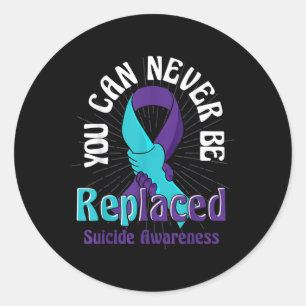 Suicide Awareness Teal Purple Ribbon Suicide Preve Classic Round Sticker