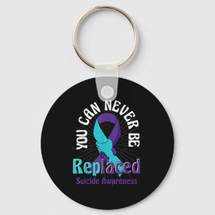 Suicide Awareness Teal Purple Ribbon Suicide Preve Key Ring