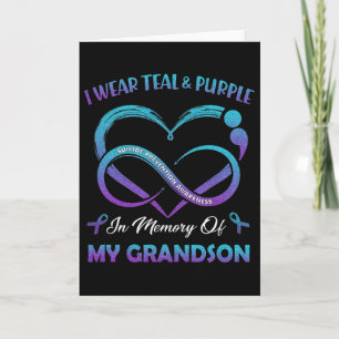 Suicide Awareness Wear Teal Purple In Memory Of My Card