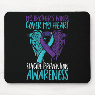 Suicide Awareness Wings & Ribbon Suicide Mouse Pad