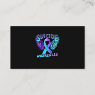 Suicide Awareness Wings And Ribbon Suicide Prevent Business Card