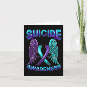 Suicide Awareness Wings And Ribbon Suicide Prevent Card